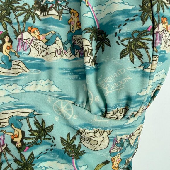 Disney Peter Pan Mermaid Lagoon Retro Swimsuit One Piece Plus Size 0X EUC - Picture 7 of 16